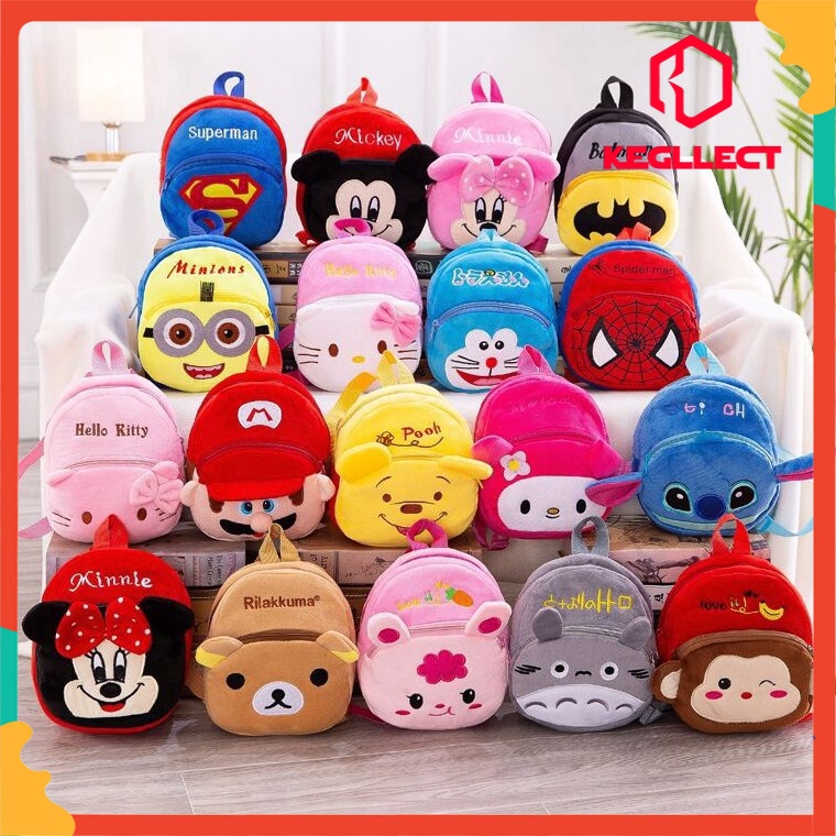 Balo hình nhân vật hoạt hình dễ thương đáng yêu chất liệu lông nhung cho trẻ mẫu giáo