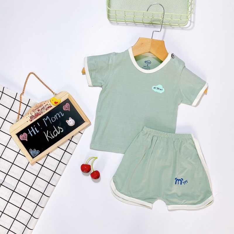 Bộ Cộc Tay Nền Màu 01 chất Pettit Thun Lạnh Cho Bé Hi! Mom Kids