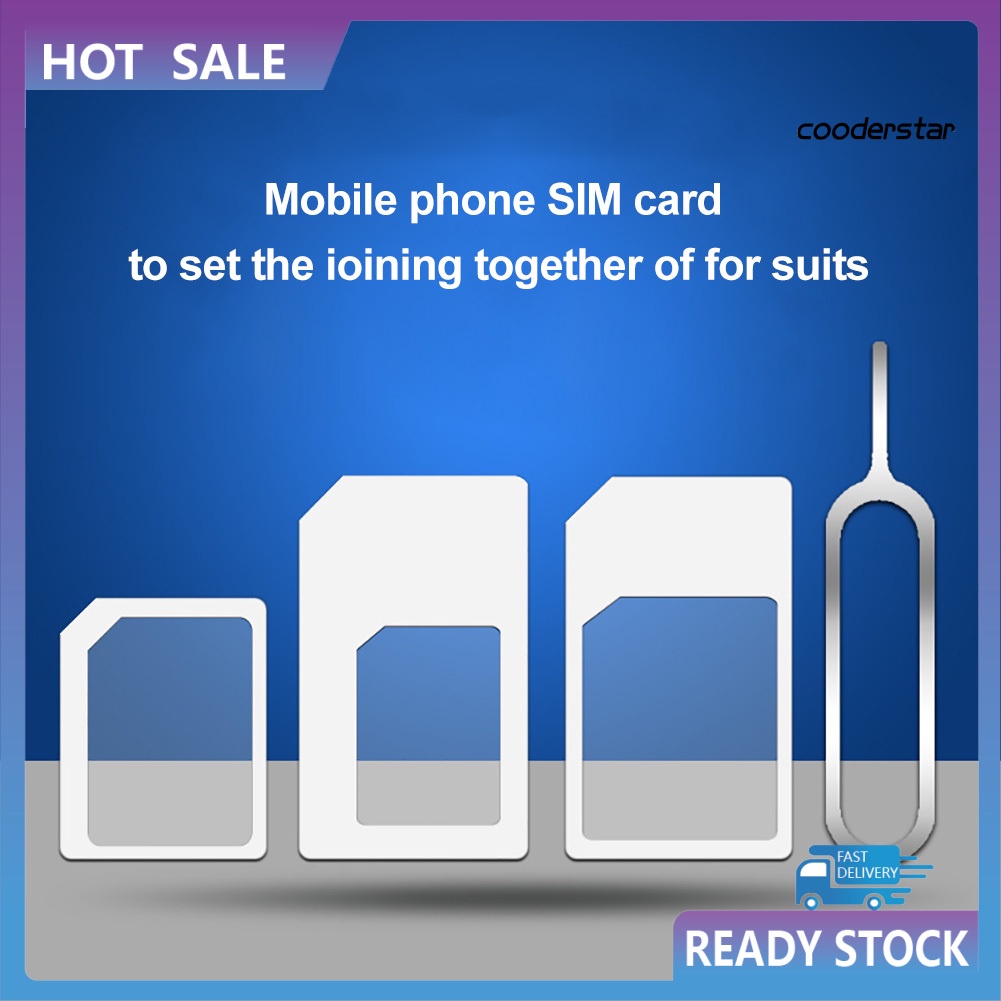 Set 4 Đầu Chuyển Đổi Sim Sang Micro / Tiêu Chuẩn Cho Điện Thoại