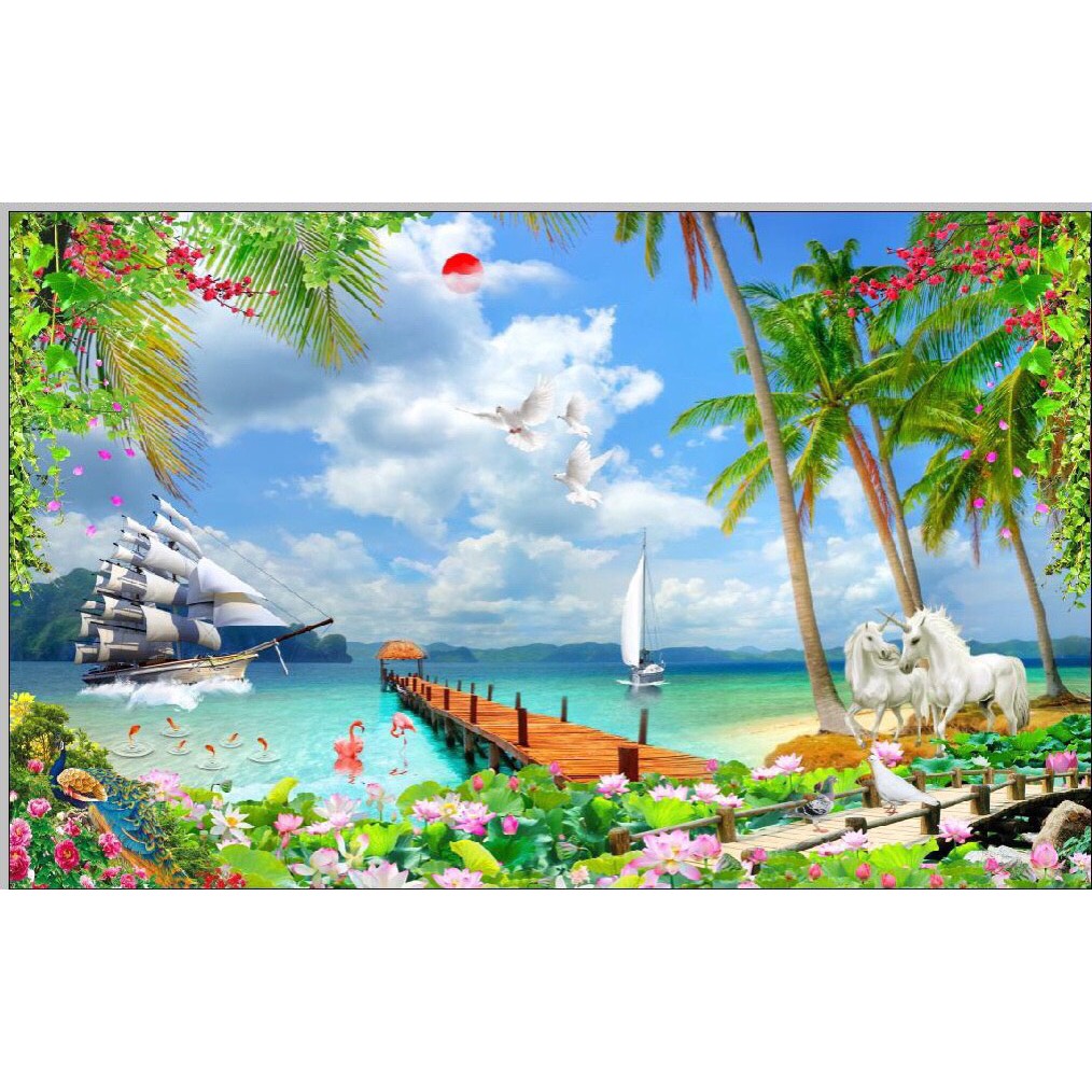 Gạch tranh in 3D-5D theo chủ đề ốp trang trí, điểm nhấn