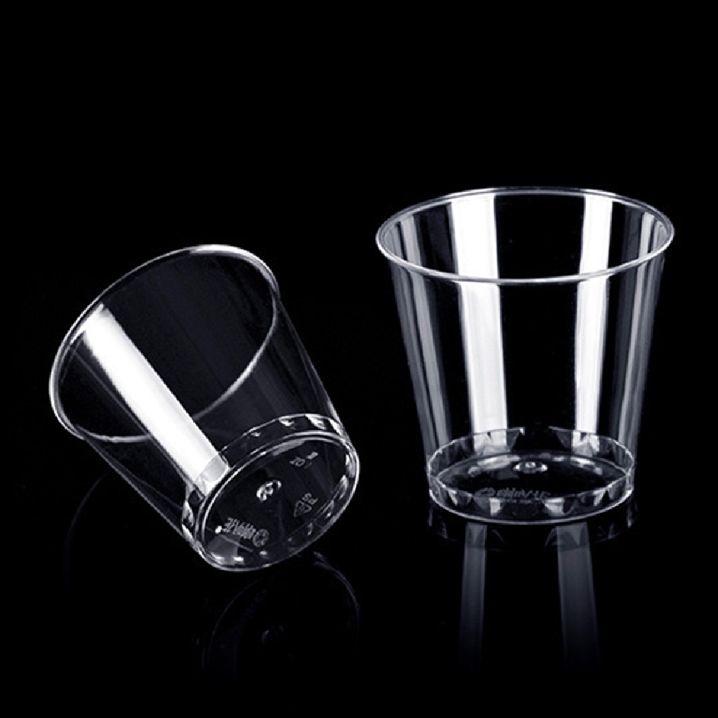Set 50 Cốc Mini Bằng Nhựa Trong Suốt Dùng Một Lần Để Chụp Ảnh Trong Các Bữa Tiệc ♨Trên đó