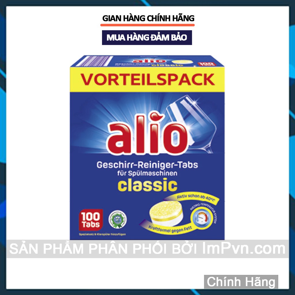 Viên Rửa bát Alio Classic hộp 100 viên (hàng nội địa Đức)