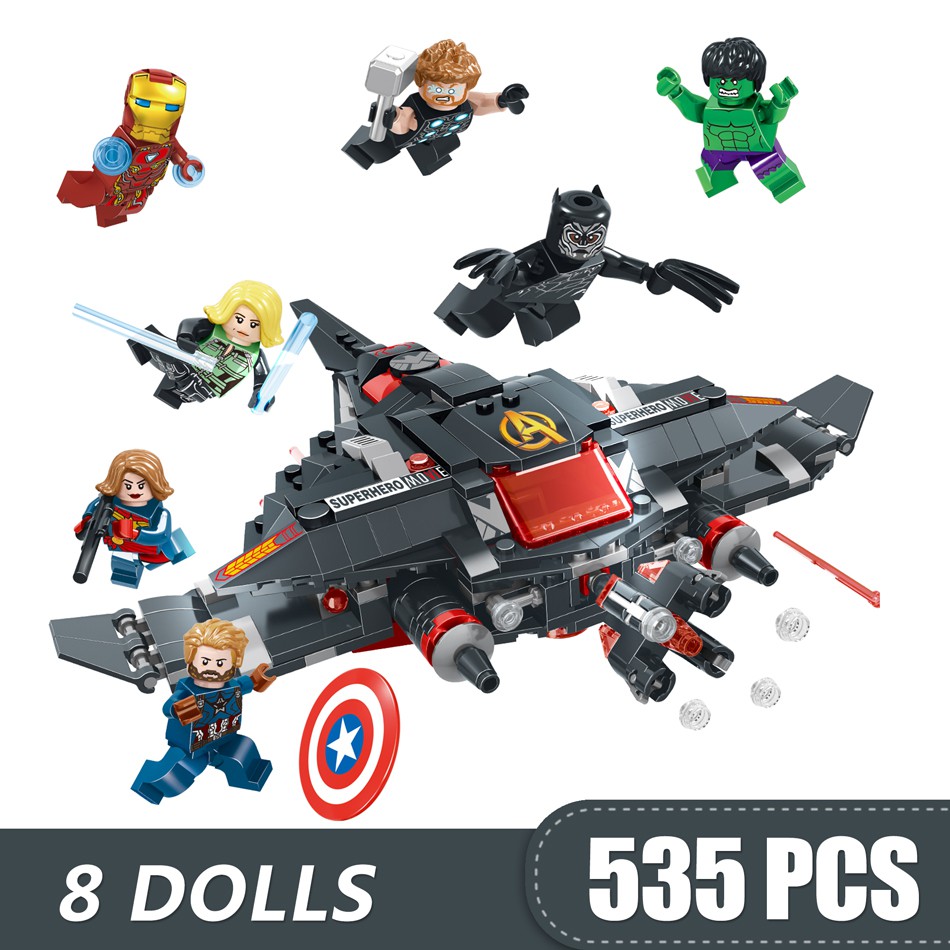 535PCS tương thích Lego 8 trong 1 Avengers 4 cuối game siêu anh hùng Khối xây dựng nhỏ Đồ chơi cho trẻ em bé trai bé gái món quà DIY