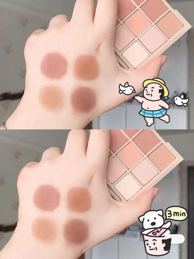 [Hàng mới về] Hộp Phấn Mắt 9 Màu Trong Suốt Tự Nhiên