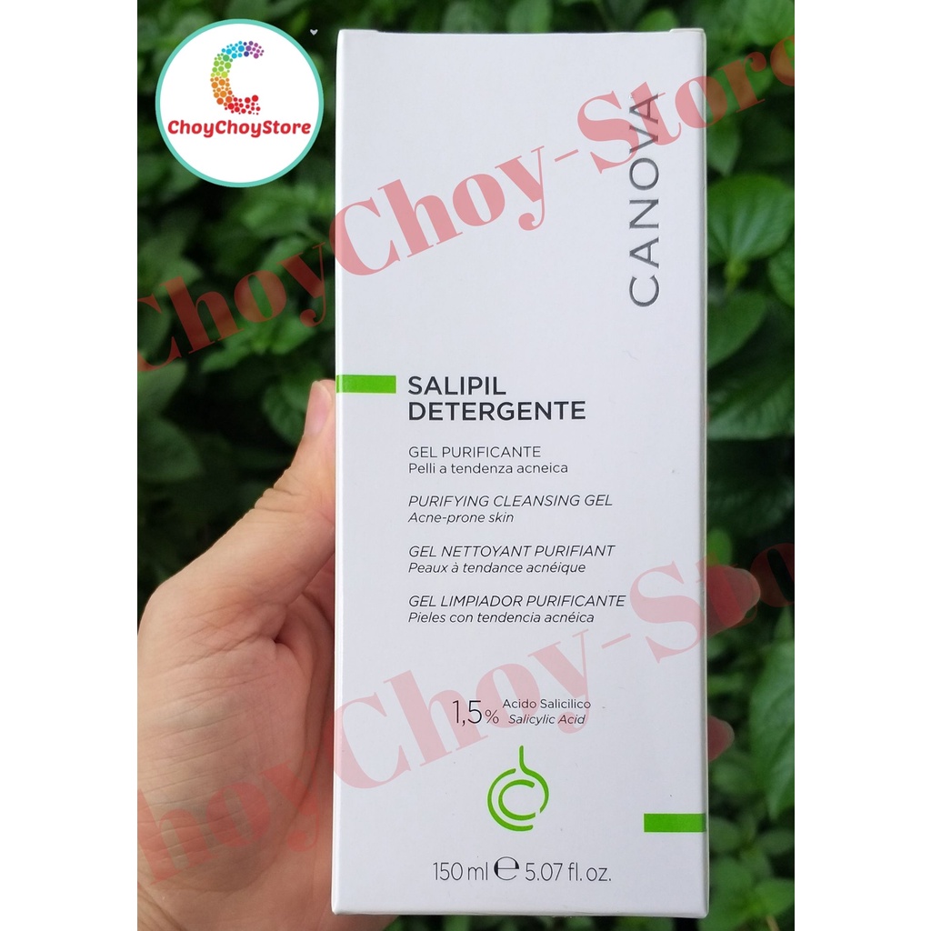 🇮🇹[TEM CTY] CANOVA Salipil Detergente 1,5% 150mL - Gel rửa mặt ngừa mụn, dưỡng da