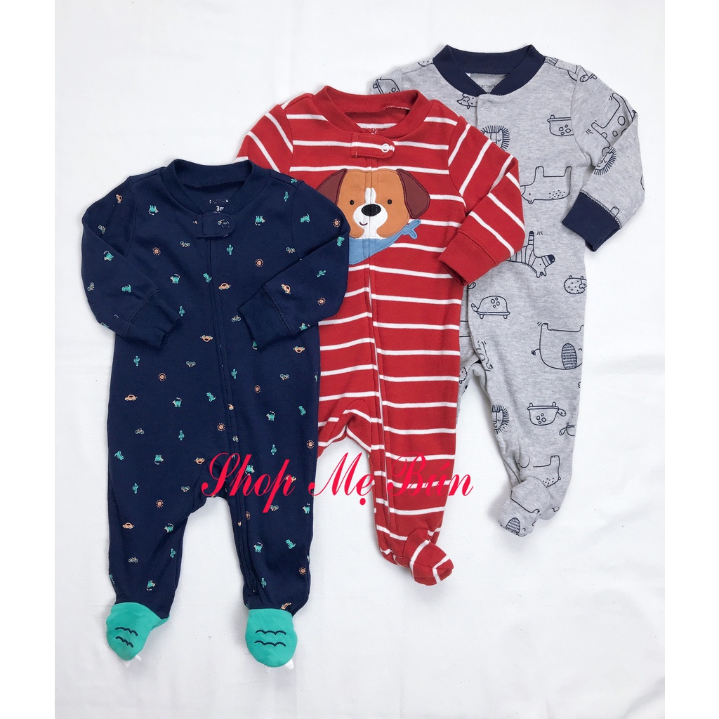 Body sleep vải 100% cotton, bộ liền thân cho bé trai, bé gái hàng xuất dư xịn