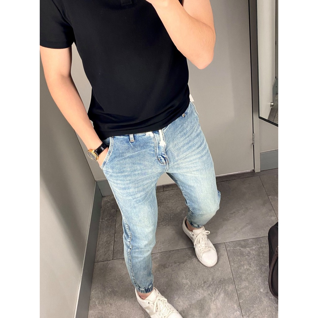 Quần Jogger Denim Hai Màu