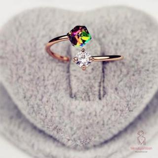 Nhẫn mạ vàng hồng 18k đính đá zircon