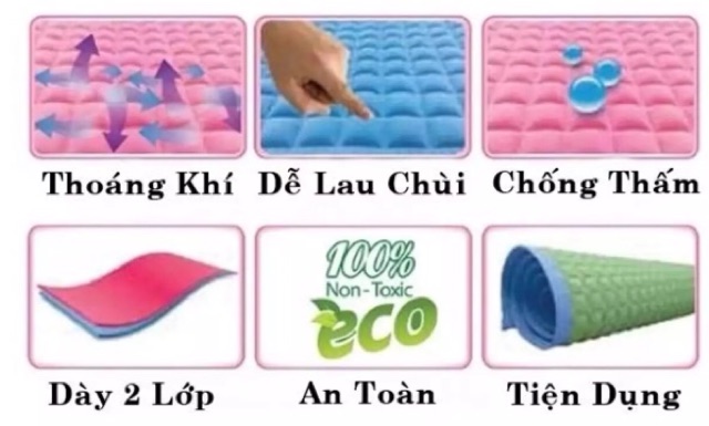 NỆM CAO SU THOÁNG MÁT CHO BÉ NHẬP KHẨU MALAYSIA