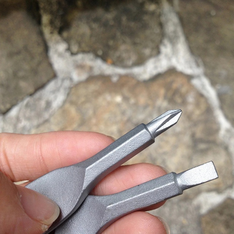Tua vít edc mini bằng thép không gỉ 4 trong 1 có móc gắn chìa khóa đa năng