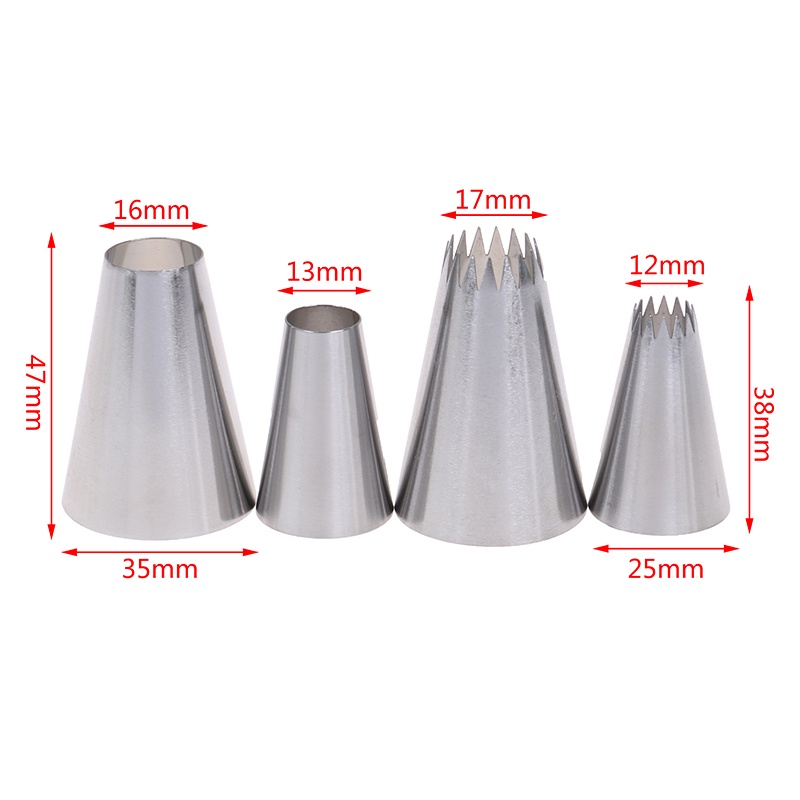 Bộ 4 Đầu Bắt Kem Trang Trí Bánh Quy / Món Tráng Miệng 3 Món Tiện Dụng