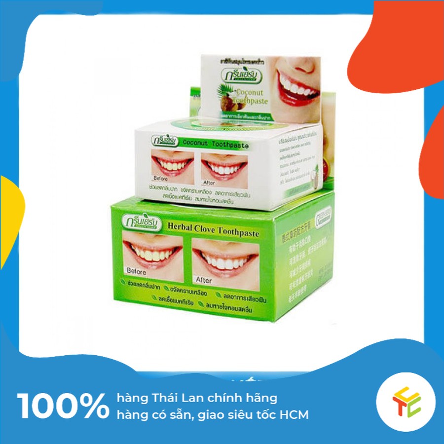 Kem Tẩy Trắng Răng Green Herb Herbal Clove Toothpaste Thái Lan