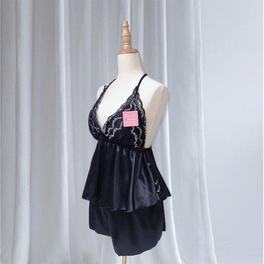 Đồ ngủ sexy,đồ ngủ lụa phối ren viền mềm mại MMS08 | BigBuy360 - bigbuy360.vn