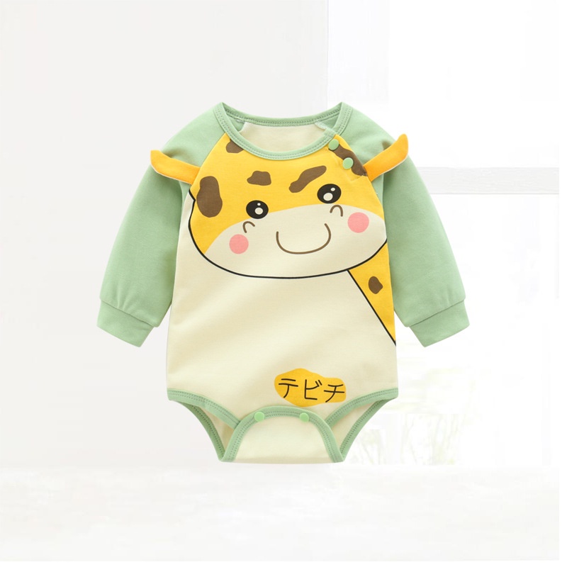 Áo liền quần tam giác tay dài in họa tiết hoạt hình One Piece cho bé sơ sinh