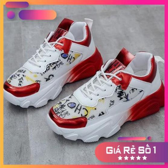 Giày Nư_giày thể thao ulzzang đế cao Phối lưới Họa Tiết Chữ | BigBuy360 - bigbuy360.vn