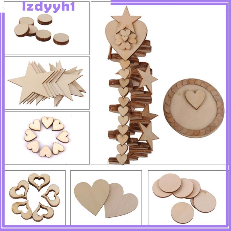 Bộ 100 Miếng Gỗ Tròn Dày 3mm 10mm Dùng Trang Trí DIY