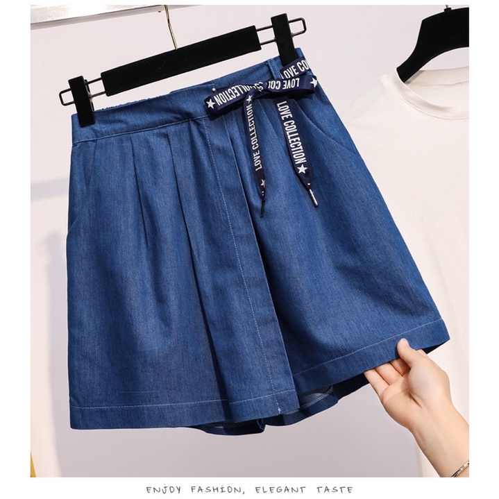 Quần short váy big size màu xanh size lớn 65-95kg
