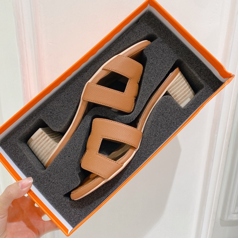 Dép HM da sần gót 5p hàng QCCC đẹp