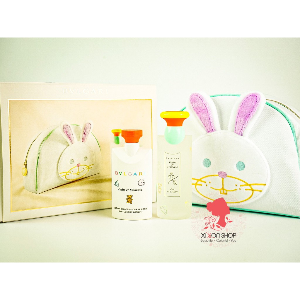 BỘ QUÀ TẶNG BVLGARI PETITS ET MAMANS NƯỚC HOA 100ML, DƯỠNG THỂ 75ML & TÚI | Thế Giới Skin Care