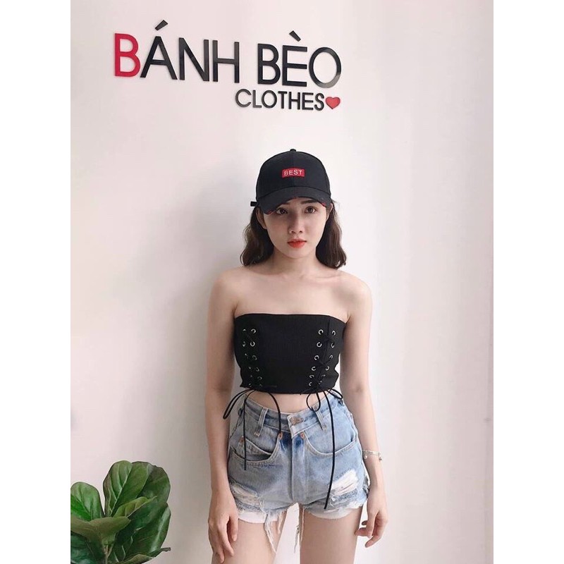 Áo ống đan dây thun gân croptop - hình sàn chụp thật - Z3U