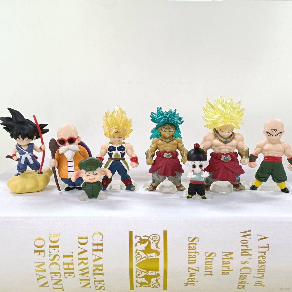 Set 8 Mô Hình Nhân Vật Son Goku Master Roshi Tien Shinhan Chiaotzu Trong Phim Bảy Viên Ngọc Rồng
