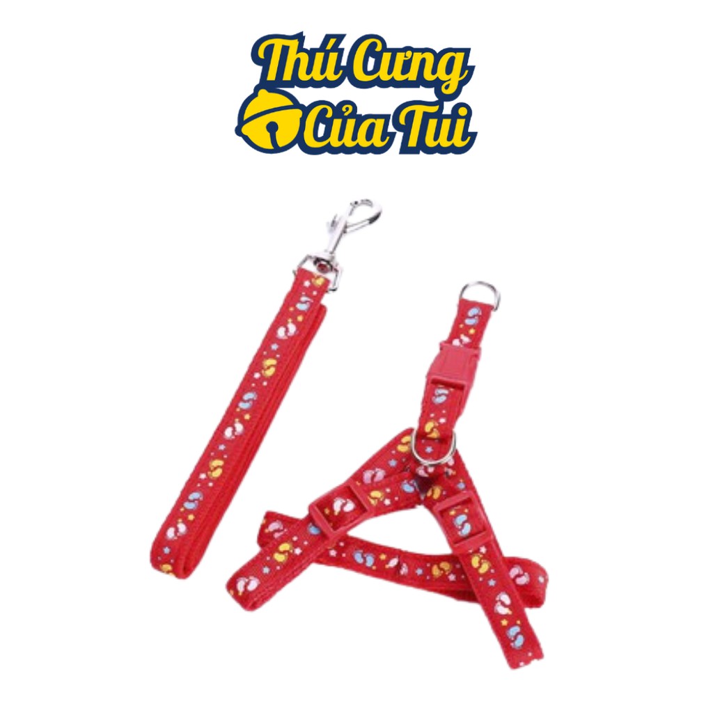 Dây Dắt Kèm Đai Người Cho Chó Mèo Dưới 5kg - Thú Cưng Của Tui