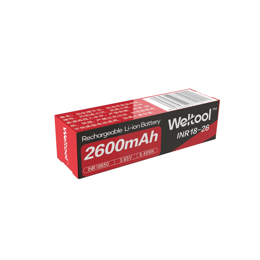 Pin sạc 18650, 2600mAh - Weltool INR 18-26
