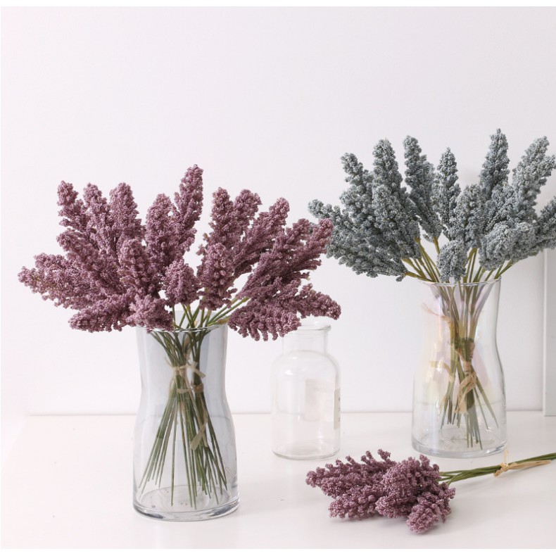 Bộ 6 cây lúa mì nhân tạo làm bó hoa trang trí phông nền chụp ảnh / khách sạn / văn phòng / tường / nhà cửa