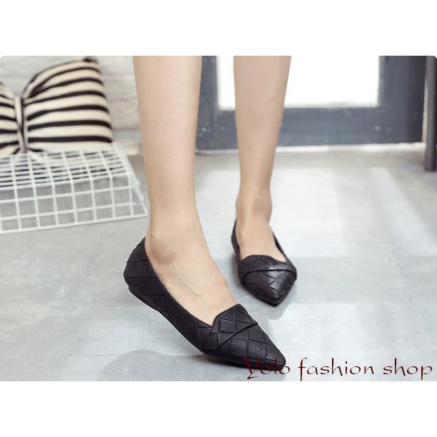 [OD15] Giày bệt búp bê nữ đế bằng da mềm kẻ caro hàng QC cao cấp | BigBuy360 - bigbuy360.vn