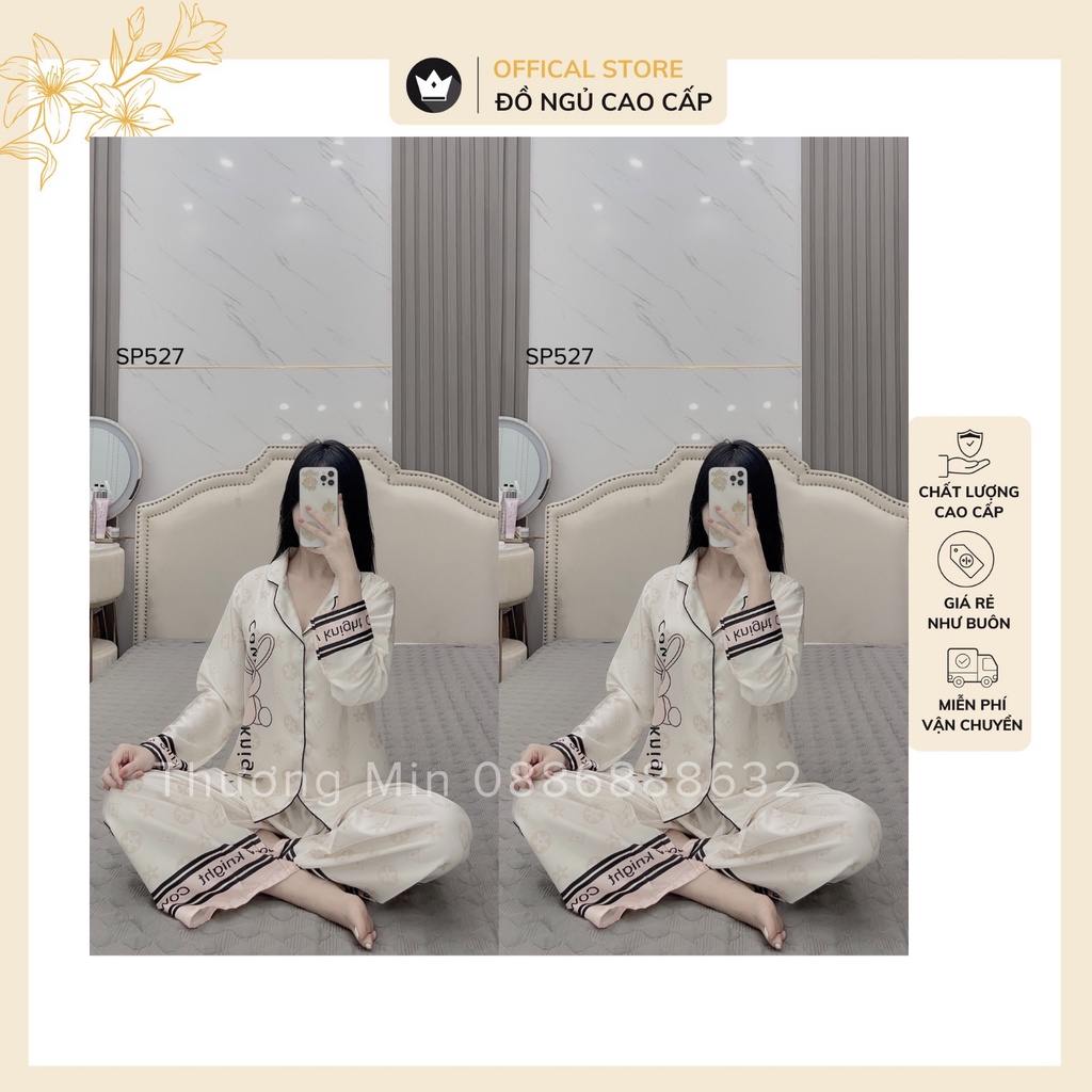 Bộ đồ ngủ lụa Thỏ họa tiết Cao Cấp -Vài lụa cao cấp thiết kế trẻ trung,chất liệu mát lịm | BigBuy360 - bigbuy360.vn