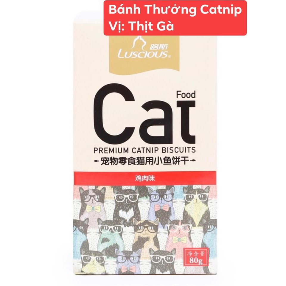 Bánh Thưởng Catnip Luscious Cho Mèo - Tốt Cho Hệ Tiêu Hóa Mèo - Tiêu Búi Lông - Tăng Tương Tác Mèo Và Chủ