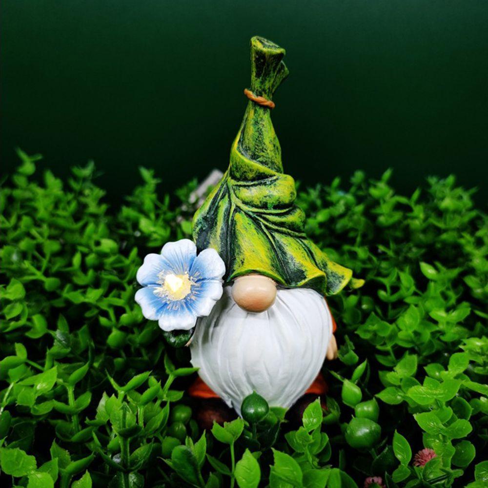 Mô Hình Tượng Gnome Bằng Nhựa Resin Sáng Tạo Có Đèn Năng Lượng Mặt Trời Trang Trí Sân