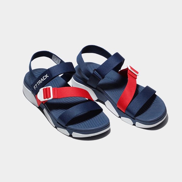 Sandals Shondo F7 Track xanh navy đế trắng F7T0036