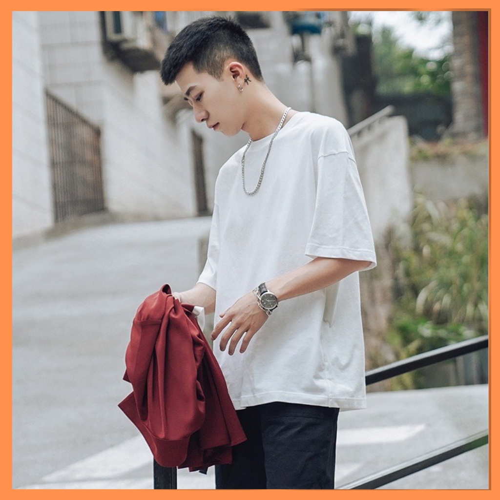 Áo thun nam trơn mịn form rộng tay lỡ Unisex áo thun nam bền đẹp ( cam kết như hình )