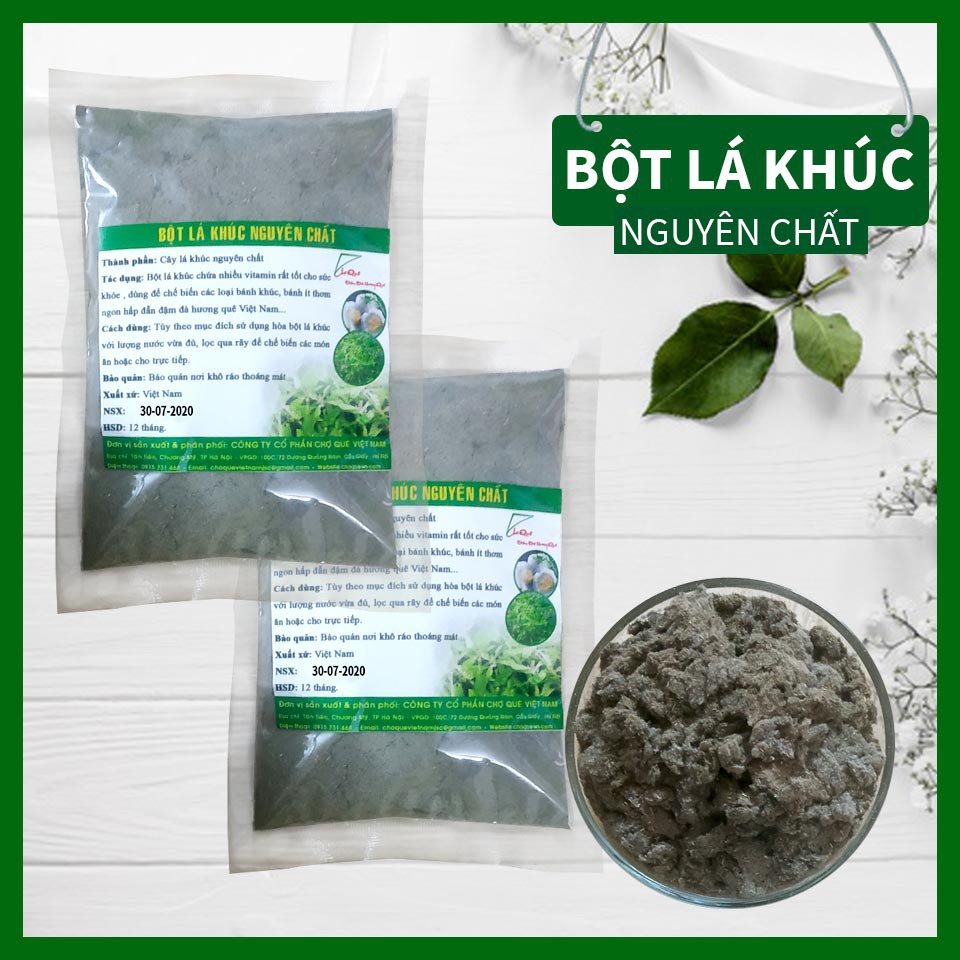 Bột Lá Khúc (Bột rau khúc) Gói 150g nguyên chất 100% từ lá khúc/rau khúc tươi dùng làm Xôi Bánh Khúc Ngon Chuẩn Vị bánh