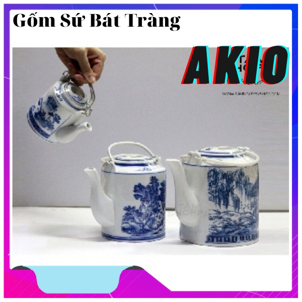 Ấm tích rót trà Bát Tràng Việt Nam Loại Bé Trung Lớn