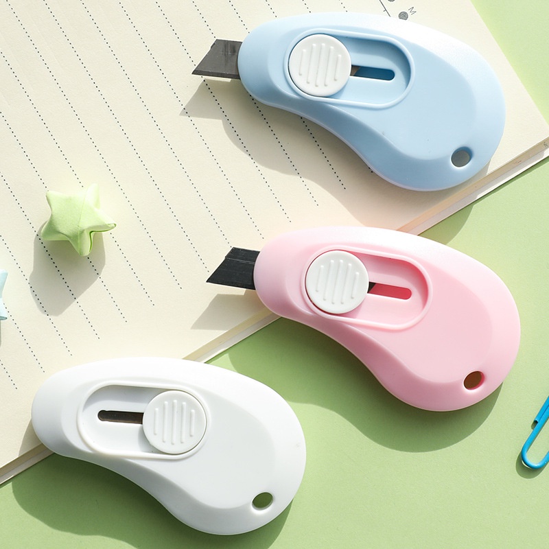 Dao rọc giấy mini bỏ túi unbox hàng gọt giấy cute làm móc khóa nhiều màu sắc dễ thương dùng trang trí lưỡi inox