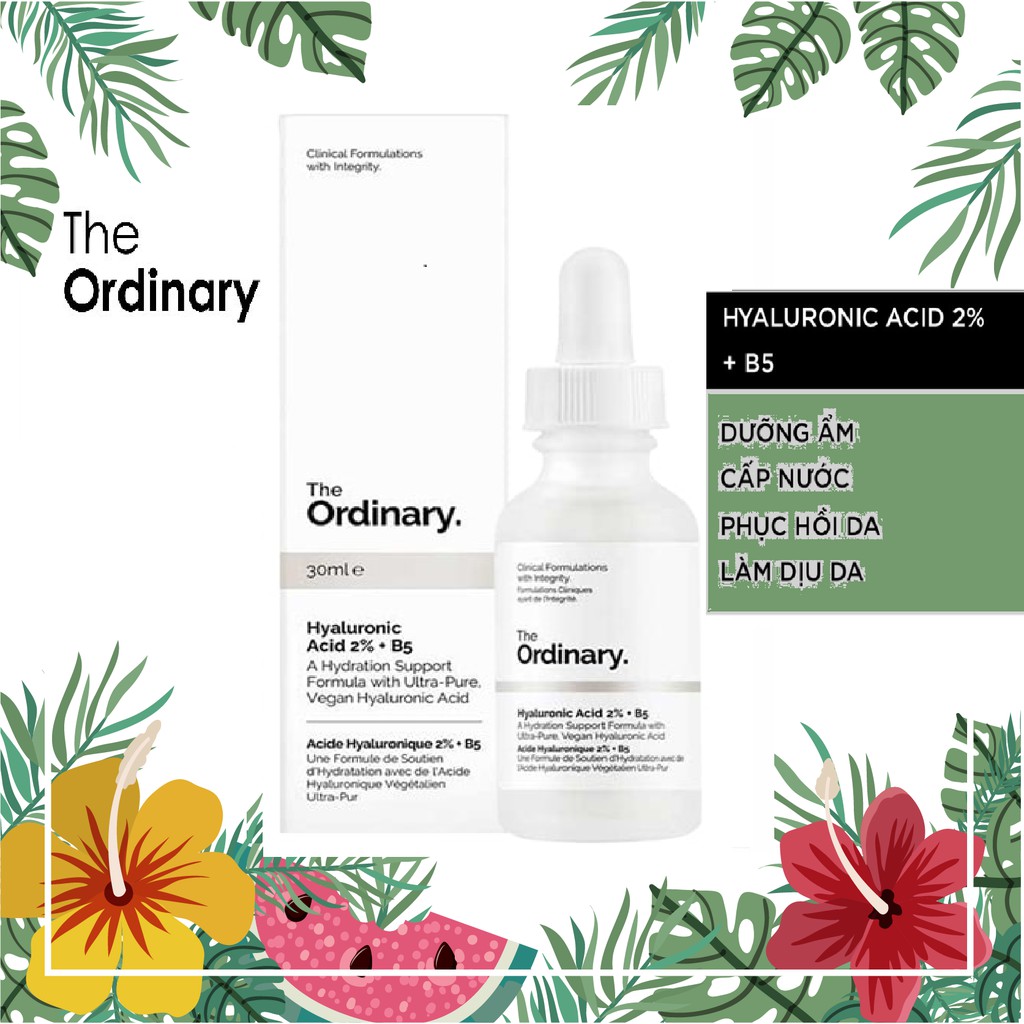 TINH CHẤT CẤP NƯỚC, PHỤC HỒI DA HYALURONIC ACID 2% + B5 THE ORDINARY 30ML