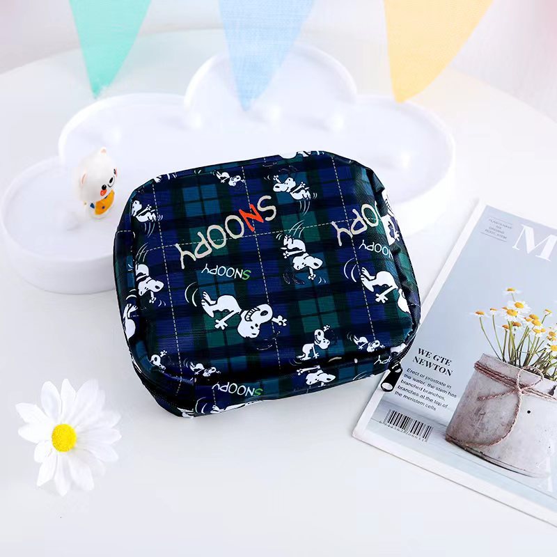 Túi Đựng Khăn Giấy / Son Môi / Mỹ Phẩm Bằng Vải Oxford Chống Thấm Nước Họa Tiết Hoạt Hình Dễ Thương