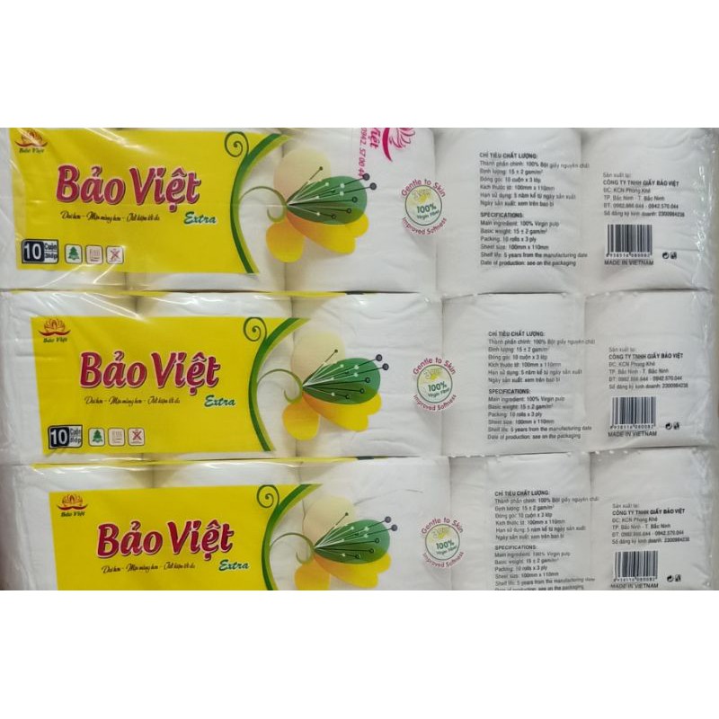 Giấy vệ sinh cao cấp Bảo Việt lốc 10 cuộn