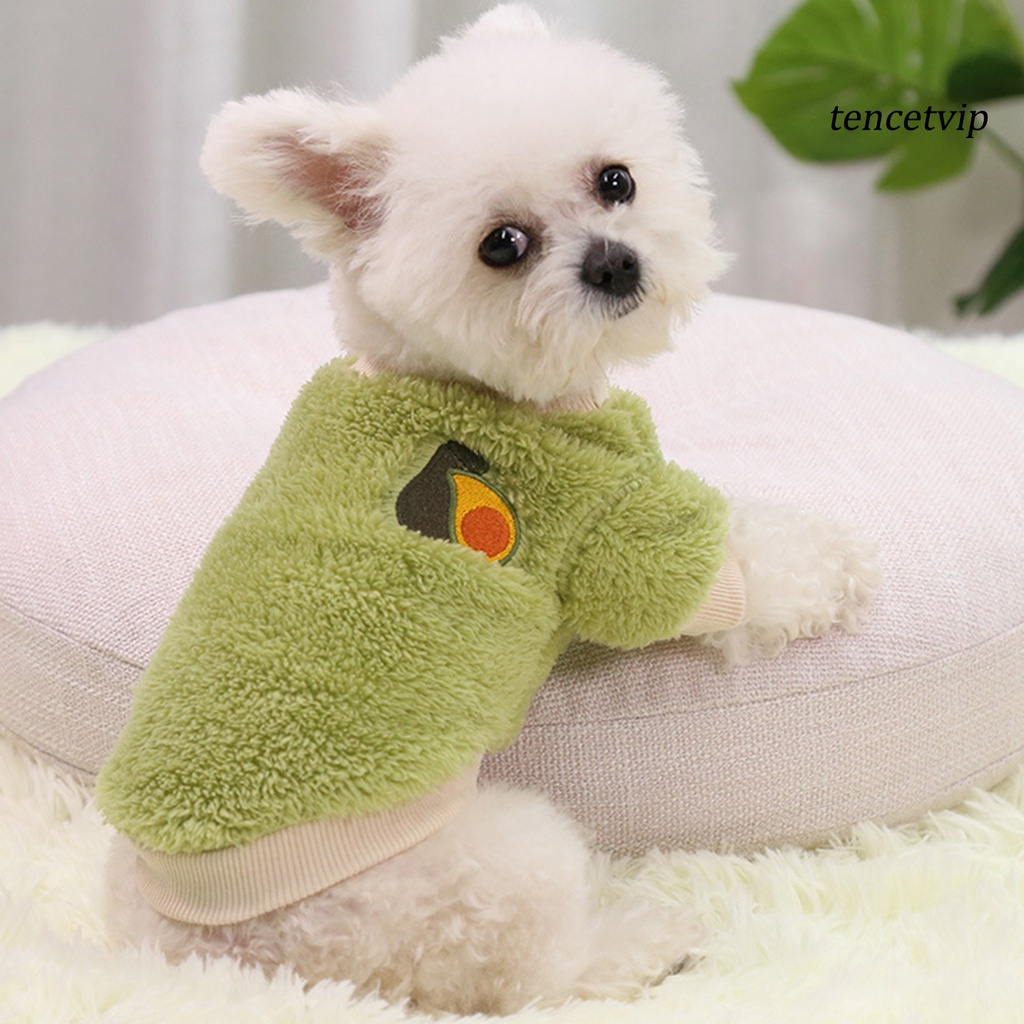 Áo sweatshirt giữ ấm thêu họa tiết trái cây hoạt hình đáng yêu dành cho thú cưng