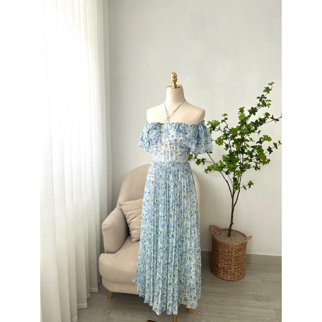 TIELA Đầm váy trễ vai dập ly - Nadia Dress