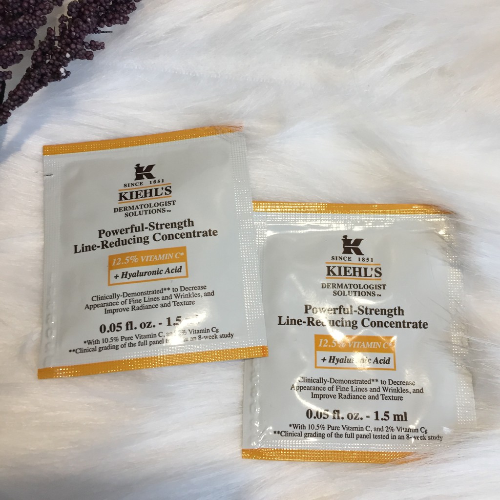 Serum Chống Lão Hoá Sáng Da Kiehl’s Powerful-Strength Line-Reducing Concentrate - Gói 1.5ml - [Có bill US]