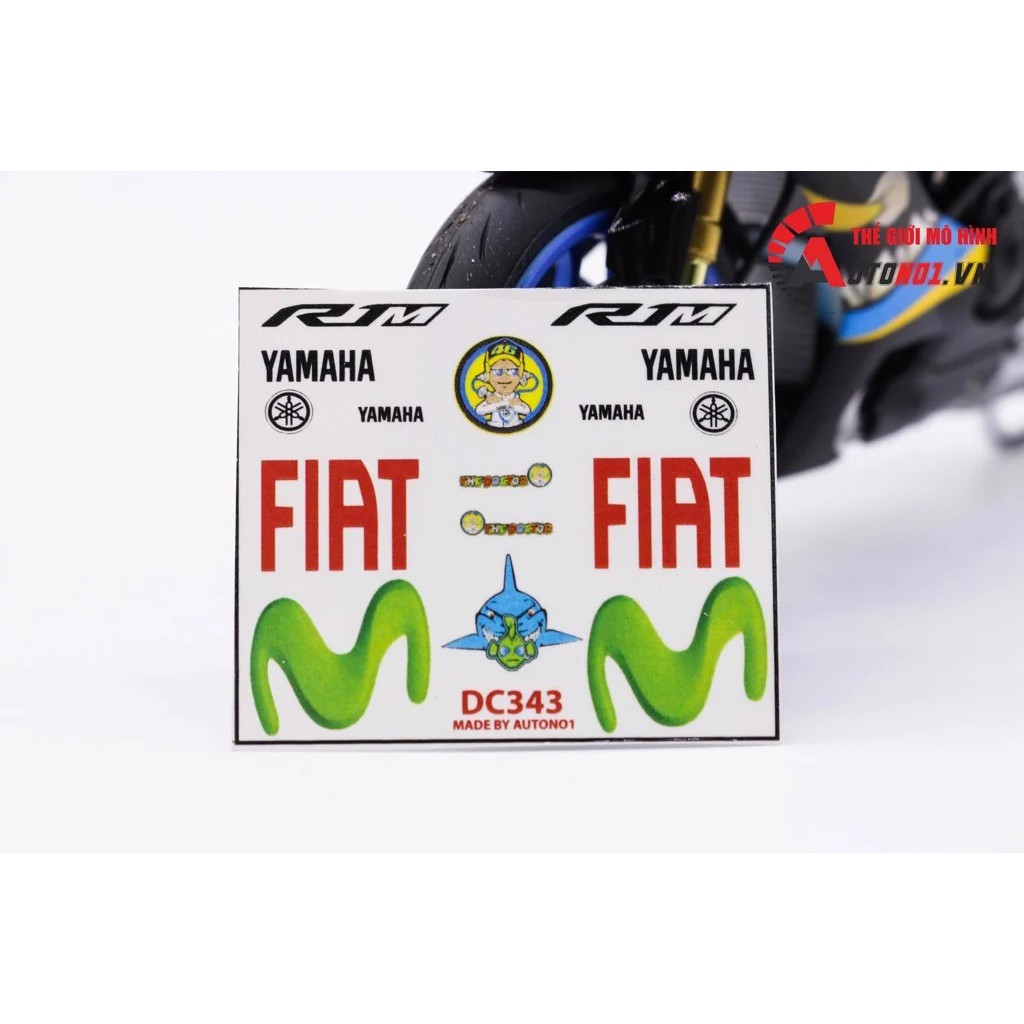 DECAL NƯỚC ĐỘ YAMAHA R1M FIAT - MOVISTAR TỈ LỆ 1:12 AUTONO1 DC343