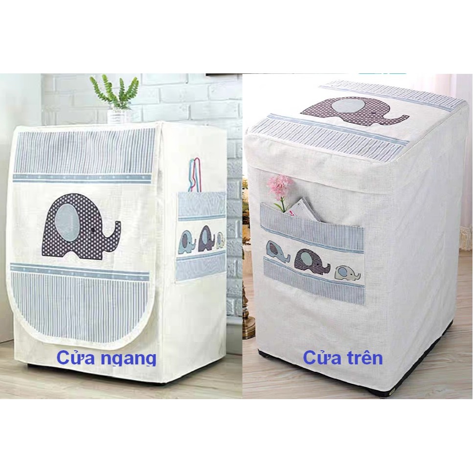 Bọc máy giặt cửa trên, cửa ngang cửa trước phong cách Bắc Âu vải bố dày, đẹp, chống bụi. HÀNG ORDER