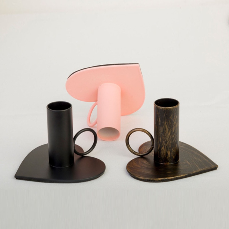 Giá Đỡ Đèn Cầy Bằng Sắt Hình Trái Tim Độc Đáo Trang Trí Nhà Cửa / Tiệc Cưới