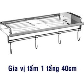 Kệ đựng hũ gia vị tấm vít treo tường có móc treo 1 tầng