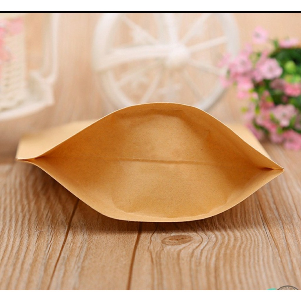 [RẺ NHẤT SHOPEE]  50 cái 18*26+4cm Túi giấy Kraft cửa sổ kiếng miệng zip chuyên đựng thực phẩm .