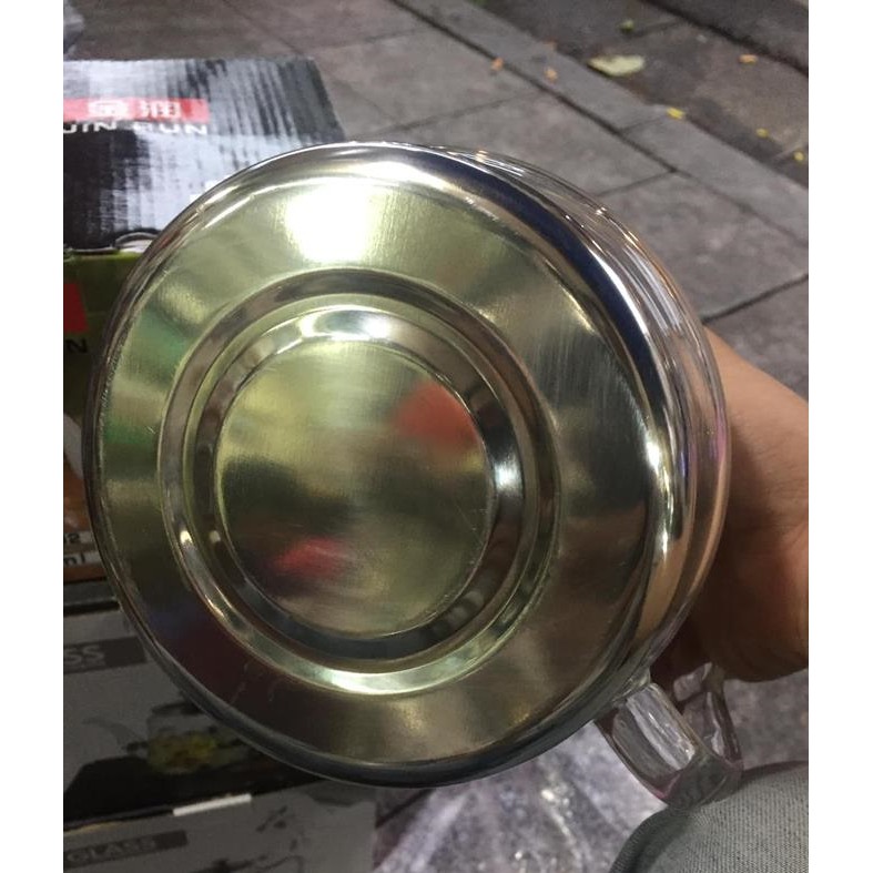 Ấm thủy tinh đế inox có lọc đun bếp từ,ga