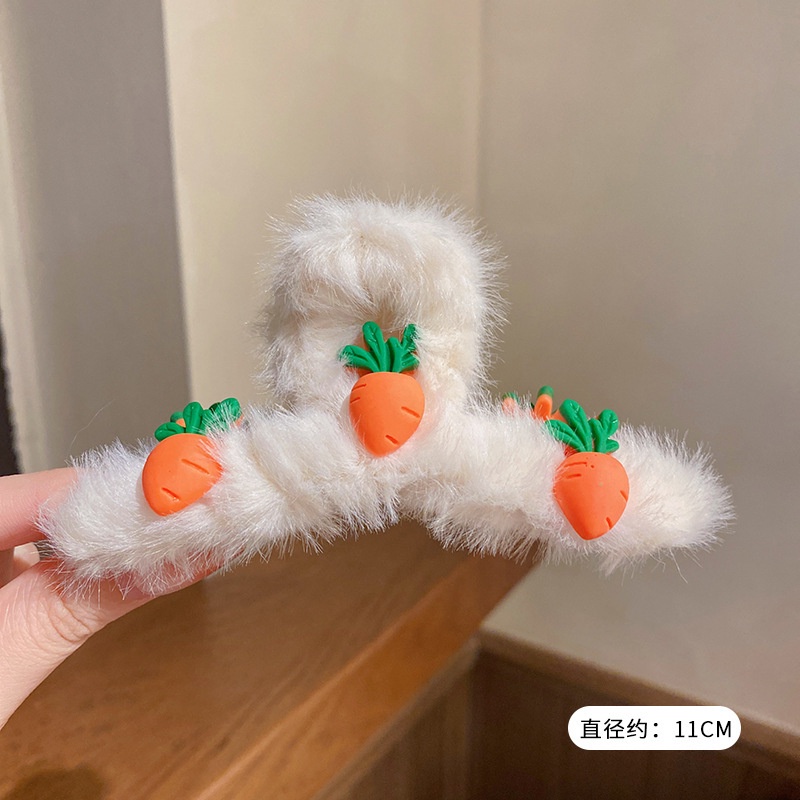 Kẹp Tóc Hình Cá Mập Phủ Lông Phong Cách Hàn Quốc Thời Trang Thu Đông Cho Nữ